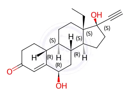 Chemical structure of 6b-Hydroxylevonorgestrel
