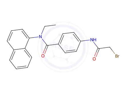 Chemical structure of 4-[(2-Bromoacetyl)amino]-N-ethyl-N-(1-naphthyl)-benzamide