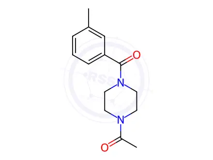 Chemical structure of Ethanone, 1-[4-(3-methylbenzoyl)-1-piperazinyl]-