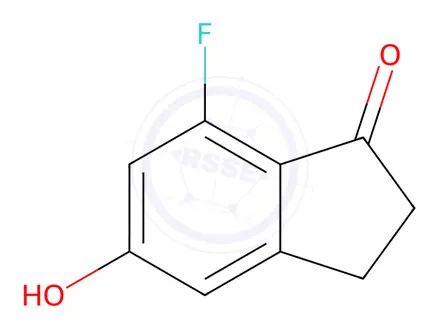 Chemical structure of 7-fluoro-5-hydroxy-2,3-dihydro-1H-inden-1-one
