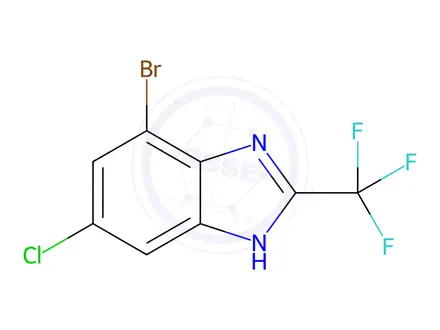 Chemical structure of 4-Bromo-6-chloro-2-(trifluoromethyl)-1H-benzimidazole