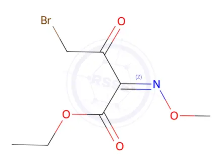 Chemical structure of (Z)-ethyl 4-bromo-2-(methoxyimino)-3-oxobutanoate