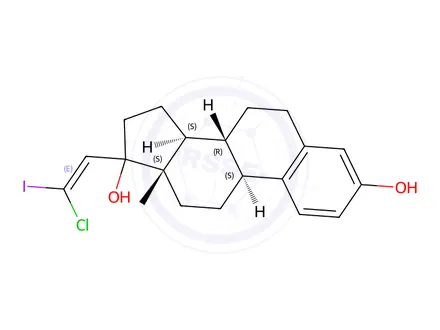 Chemical structure of 21-chloro-21-iodovinylestradiol