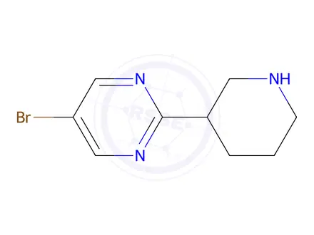 Chemical structure of 5-Bromo-2-(piperidin-3-yl)pyrimidine