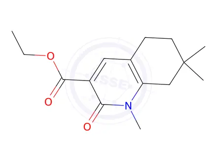 Chemical structure of Ethyl 1,7,7-trimethyl-2-oxo-1,2,5,6,7,8-hexahydroquinoline-3-carboxylate