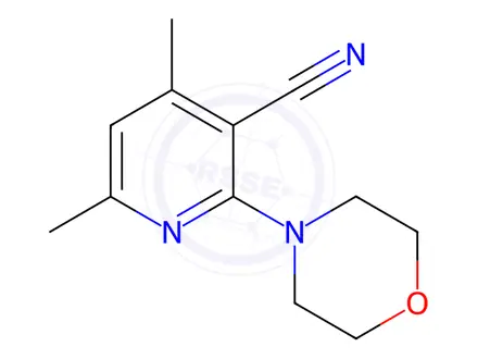 Chemical structure of 4,6-dimethyl-2-morpholinonicotinonitrile