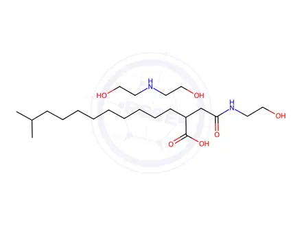 Chemical structure of 2-[2-[(2-hydroxyethyl)amino]-2-oxoethyl]isotetradecanoic acid, compound with 2,2'-iminodiethanol (1:1)