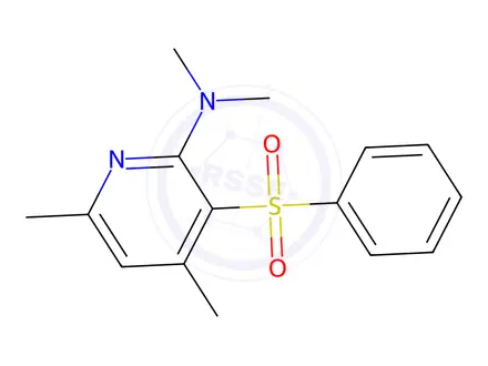 Chemical structure of N,N,4,6-tetramethyl-3-(phenylsulfonyl)pyridin-2-amine