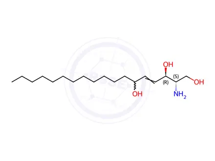 Chemical structure of 4-Octadecene-1,3,6-triol, 2-amino-, (2S,3R,4E)-