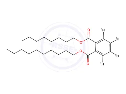 Chemical structure of Decyl Octyl Phthalate-d4