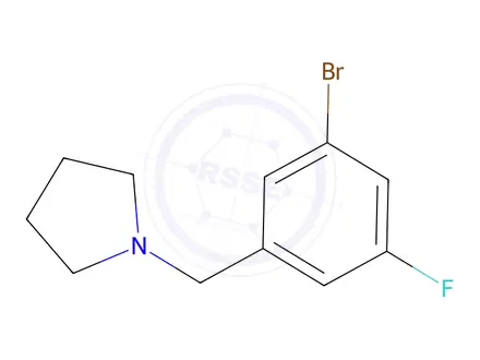 Chemical structure of 1-(3-Bromo-5-fluorobenzyl)pyrrolidine