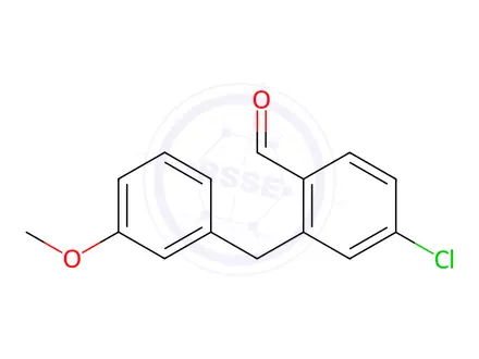 Chemical structure of 4-Chloro-2-(3-methoxybenzyl)benzaldehyde