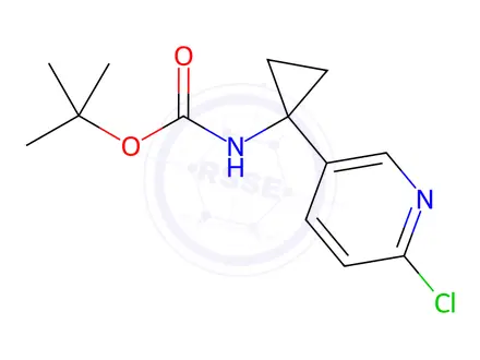 Chemical structure of Carbamic acid, N-[1-(6-chloro-3-pyridinyl)cyclopropyl]-, 1,1-dimethylethyl ester