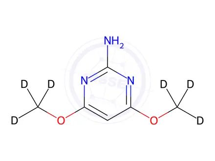 Chemical structure of 2-Amino-4,6-dimethoxypyrimidine-d6