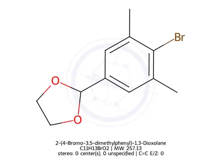 Chemical structure of 2-(4-Bromo-3,5-dimethylphenyl)-1,3-Dioxolane