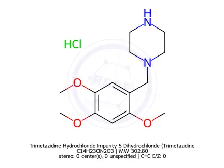 Chemical structure of Trimetazidine Hydrochloride Impurity 5 Dihydrochloride (Trimetazidine Dihydrochloride EP Impurity E Dihydrochloride)