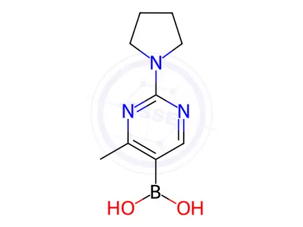 Chemical structure of (4-Methyl-2-(pyrrolidin-1-yl)pyrimidin-5-yl)boronic acid