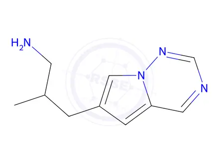 Chemical structure of 2-methyl-3-{pyrrolo[2,1-f][1,2,4]triazin-6-yl}propan-1-amine