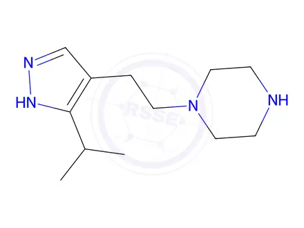 Chemical structure of 1-(2-(5-isopropyl-1h-pyrazol-4-yl)ethyl)piperazine