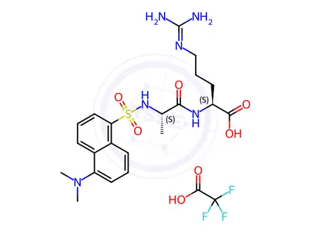 Chemical structure of ((5-(Dimethylamino)naphthalen-1-yl)sulfonyl)-L-alanyl-L-arginine