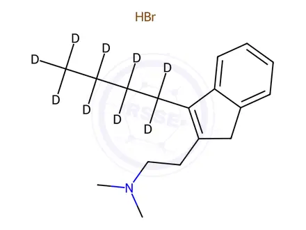 Chemical structure of N,N-Dimethyl-3-butyl-1H-indene-2-ethanamine-d9 Hydrobromide