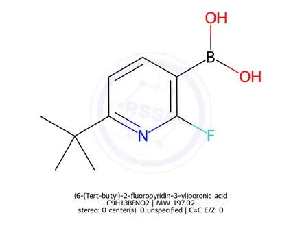 Chemical structure of (6-(Tert-butyl)-2-fluoropyridin-3-yl)boronic acid