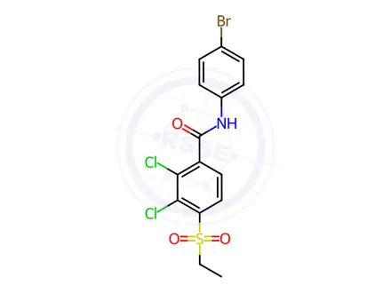 Chemical structure of N-(4-bromophenyl)-2,3-dichloro-4-(ethylsulfonyl)benzamide