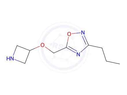 Chemical structure of 5-((Azetidin-3-yloxy)methyl)-3-propyl-1,2,4-oxadiazole