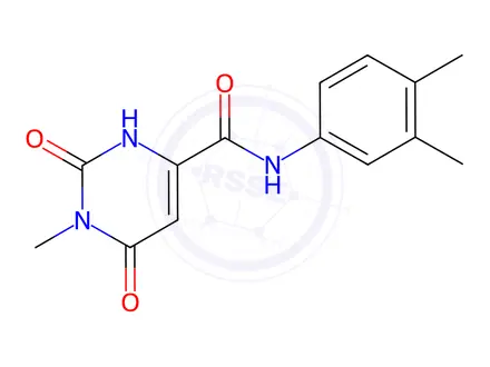 Chemical structure of N-(3,4-dimethylphenyl)-1-methyl-2,6-dioxo-1,2,3,6-tetrahydropyrimidine-4-carboxamide