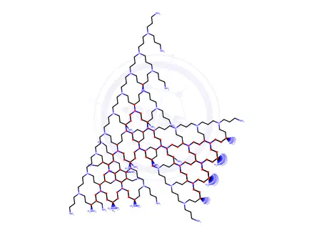 Chemical structure of DAB-Am-64, Polypropylenimine tetrahexacontaamine Dendrimer, Generation 5.0