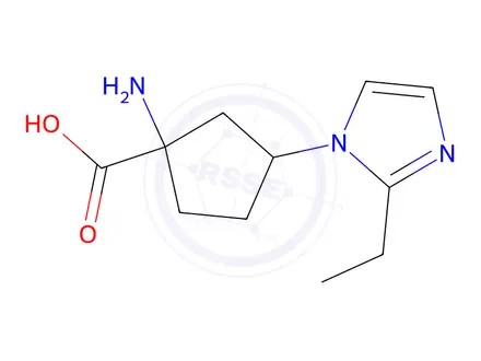 Chemical structure of 1-Amino-3-(2-ethyl-1h-imidazol-1-yl)cyclopentane-1-carboxylic acid