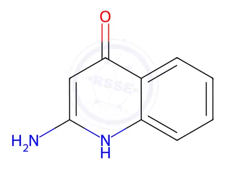 Chemical structure of 4(1H)-Quinolinone, 2-amino-