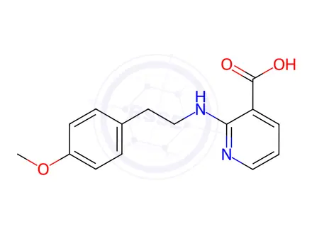 Chemical structure of 2-(4-Methoxyphenethylamino)nicotinic Acid