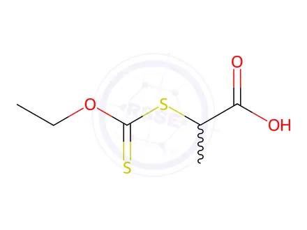 Chemical structure of 2-((Ethoxycarbonothioyl)thio)propanoic acid
