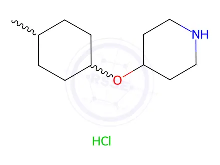 Chemical structure of 4-[(4-methylcyclohexyl)oxy]piperidine hydrochloride