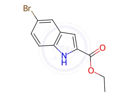 Chemical structure of Ethyl 5-bromo-1H-indole-2-carboxylate