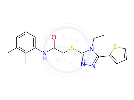 Chemical structure of N-(2,3-Dimethylphenyl)-2-((4-ethyl-5-(thiophen-2-yl)-4H-1,2,4-triazol-3-yl)thio)acetamide