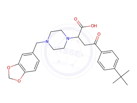Chemical structure of 2-[4-(1,3-BENZODIOXOL-5-YL)PIPERAZINO]-4-[4-(TERT-BUTYL)PHENYL]-4-OXOBUTANOIC ACID