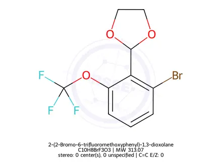 Chemical structure of 2-(2-Bromo-6-trifluoromethoxyphenyl)-1,3-dioxolane