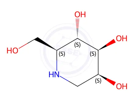 Chemical structure of (2S,3S,4S,5S)-2-(Hydroxymethyl)-3,4,5-piperidinetriol