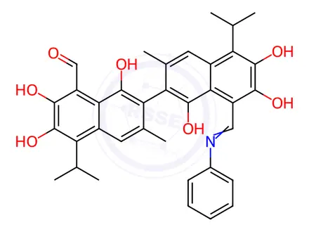 Chemical structure of R-(-)-Gossypol Acetic Acid Impurity 3