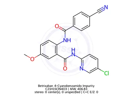 Chemical structure of Betrixaban 4-Cyanobenzamido Impurity