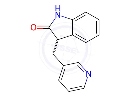Chemical structure of 3-(pyridin-3-yl-methyl)indolin-2-one
