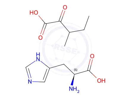 Chemical structure of L-histidine mono[(±)-3-methyl-2-oxovalerate]