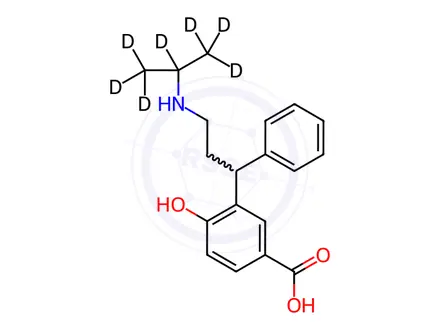 Chemical structure of rac 5-Carboxy Desisopropyl Tolterodine-d7