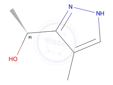 Chemical structure of (R)-1-(4-Methyl-1H-pyrazol-3-yl)ethan-1-ol