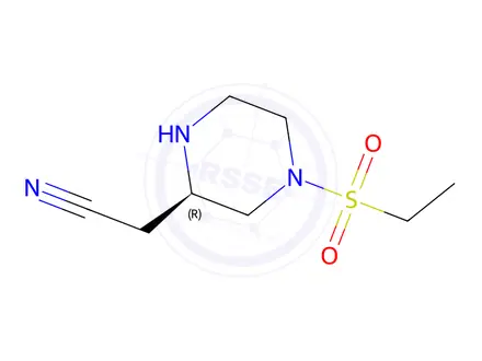 Chemical structure of 2-[(2R)-4-ethylsulfonylpiperazin-2-yl]acetonitrile