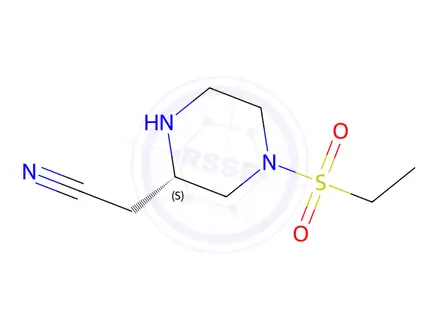 Chemical structure of 2-[(2S)-4-ethylsulfonylpiperazin-2-yl]acetonitrile