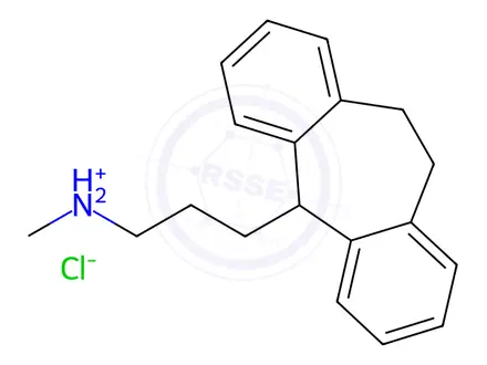 Chemical structure of 3-(10,11-dihydro-5H-dibenzo[a,d][7]annulen-5-yl)-N-methylpropan-1-amine hydrochloride