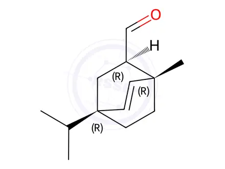 Chemical structure of (1alpha,2beta,4beta)-4-isopropyl-1-methylbicyclo[2.2.2]oct-5-ene-2-carbaldehyde